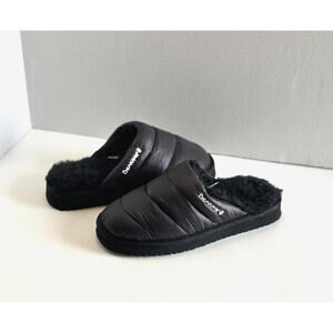 Bearpaw Puffy Women's Black Wool Lined Slippers Slides Comfort Shoes Size US 8